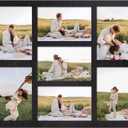YESKAY 4x6 Picture Frame Collage for Wall Decor, Multiple Photo Collage Frames with Tempered Glass, 7-Opening for 4 x 6 Picture Frames, Rustic Black, 1 Pack