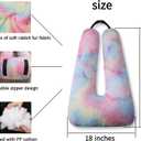FHSGGP Travel Pillow Car Pillow Kid Car Sleeping The Sleeping Aid for Adults and Kids on Road Trips Kids Travel Pillow Colorful Pink, 28 x 18 x 5.5 inches