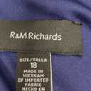 R&M Richards Long Dress with Asymmetrical Neckline Rhinestone Trim & Front Slit (18, Twilight)