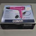 Conair Hair Dryer with Retractable Cord, 1875W Blow Dryer, 3 Heat Settings, 2 Speeds, Blow Dryer with Diffuser and Concentrator Attachments, Ionic + Tourmaline Technology, Pink