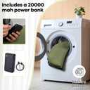 71" x 43" Wearable Heated Blanket, 20,000mAh 7.4V Power Bank, 3 Heat Levels, 11 Panels, Machine Washable, Laundry Bag & Belt