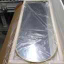 16"x50" Door Mirror, Arched Full Length Mirror, Over The Door, Arch Wall Mirror, Thin Frame, Aluminum Alloy, for Bedroom, Living Room, Entryway -Gold