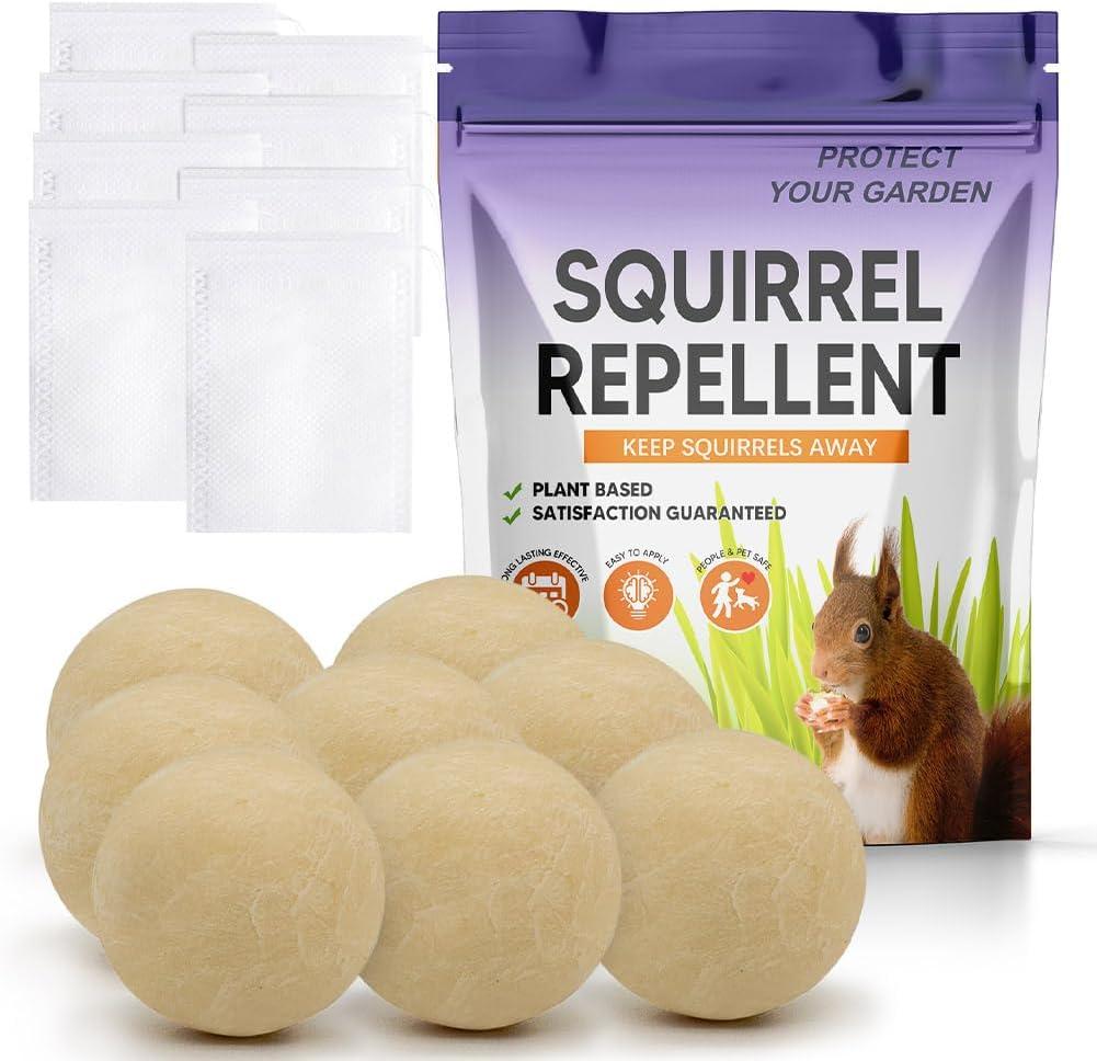 Squirrel Repellent Outdoor, Chipmunk Repellent, Repellent for Squirrels, Squirrel Deterrent for Gardens/Attics/Cars/Bird Feeders (1 Ounce (Pack of 8))