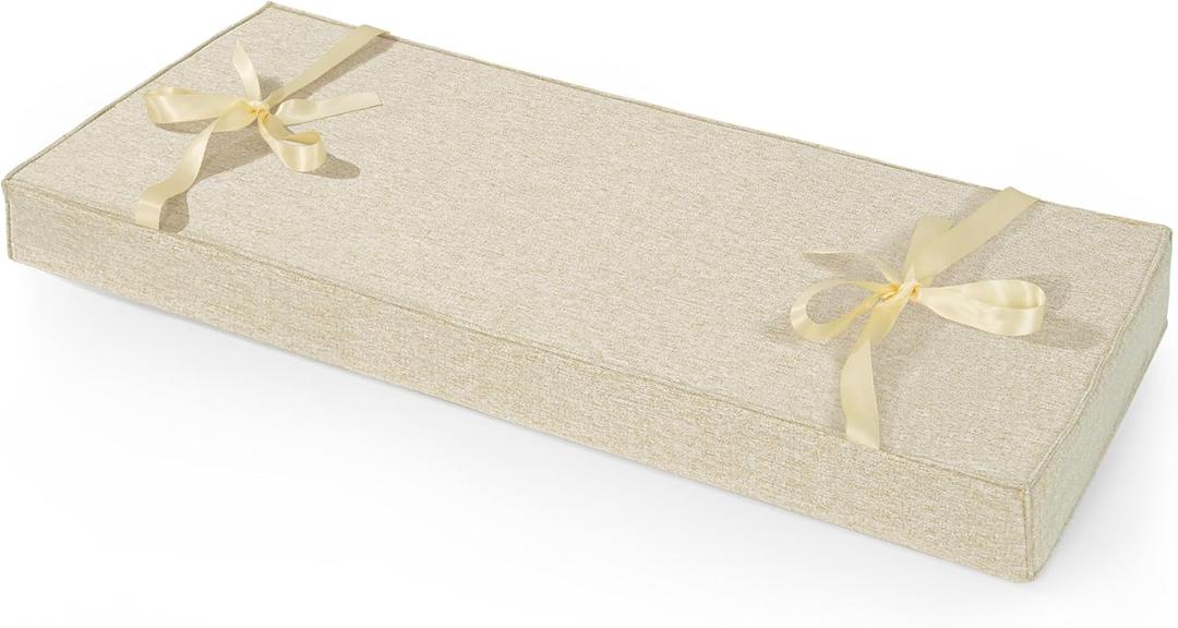 ROFIELTY Bench Cushion for Indoor Furniture Light Brown, 39x11x3 inch