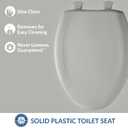 Bemis Classic Colors Slow Close Toilet Seat, Easy Clean Hinges and Durable Plastic Seat, Made in USA, Elongated, Ice Grey
