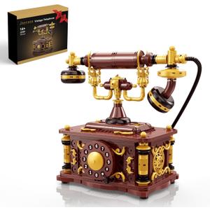 Retro Telephone Building Sets for Adults - Vintage Design Toy Building Kit, Building-Bricks Set for Adults and Teens, Ideas Nostalgic Building Kit, Compatible with Lego Model