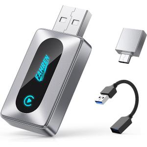 FAHREN 2025 Upgraded Wireless CarPlay Adapter for iPhone,Bluetooth & WiFi Connection,Compatible with iOS 10+ & car from 2017,No Lag,Includes Type-C Adapter & Extension Cable USB A.