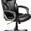 Amazon Basics Executive High Back Office Desk Chair, Adjustable Height, Tilt, Swivel, one Size, Black/Silver