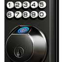 Veise KS02A Fingerprint Keyless Entry Door Lock, Auto Lock, Electronic Keypad Deadbolt for Front Door, Biometric, Anti-Peeping Password, Easy Install, Matte Black