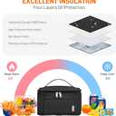 NOL Mini Insulated Lunch Bag for Women Men Kids | Small Leakproof Reusable Lunch Tote | Fits 6 Cans 330ml | Thermal Cooler for Work School Picnic Camping, Black