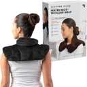 Sharper Image Heated Neck & Shoulder Wrap - Microwavable Warm & Cooling Plush Pad, Scented Aromatherapy (100% Natural Lavender & Herb Spa Blend), Pain Tension Headache Relief Therapy, Gift for Women (Black)