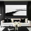 SDYA Black and White Pictures for Wall Decor Minimalist Canvas Painting 48x24 Hanging Decor for Bedroom Large Wall Art for Office