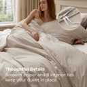 Bedsure 100% Washed Cotton Duvet Cover Full Size - Oatmeal Minimalist Bedding Set Linen Like - PureWoven Plain Simple & Soft Comforter Cover for All Seasons (Oatmeal, Full, 80"x90")