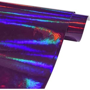 Holographic Laser Purple Car Vinyl Wrap Rainbow Color Change Film with Air Release Technology Self-Adhesive & Reflective Vinyl Wrap for Car Interior Exterior Decoration, 7.87'' x 59.84''