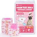 Pet Soft Disposable Dog Diapers - Female Dog Diapers with Adjustable Foam Tail Hole, Ultra Protection Puppy & Cat Diapers Wetness Indicator for Dogs in Heat or Incontinence, 20pcs (M,Red)