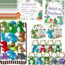 38 Pcs Adopt a Dinosaur Pet Party Favors Plastic Dinosaur Animal Include 12 Mini Dinosaur 12 Foldable Boxes 12 Adopt Cards 1 Adopt Sign 1 Adopt Fence for Adopt A Pet Party (Plastic)