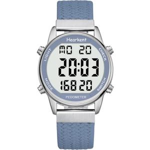 Women Pedometer Watch for Walking Steps and Miles-Step Counter for Calories,30M Waterproof-EL Backlight-Countdown-Stopwatch-No App Step Tracker for Adults Seniors (Blue)