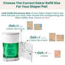 Diaper Dekor EKO Classic Diaper Pail, White | ONLY Eco-Friendly Diaper Pail Made with 70% Recycled Materials | Hands-Free: Step Drop Done | Cost-Effective Refill System