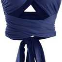 ZAFUL Womens Ribbed Halter Crop Top Ruched Lace-up Cropped Cami Bandana Top Criss Cross Wrap Print Tank Top (One Size, Blue-2)
