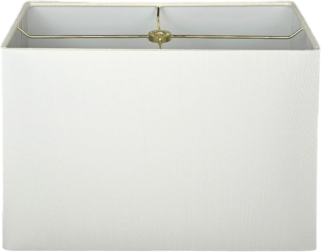 Royal Designs, Inc. Rectangle Hardback Lamp Shade - White, (8x16) x (10x18) x 12