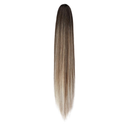 FELENDY Ponytail Extension Claw 18" 20" Curly Wavy Straight Clip in Hairpiece One Piece A Jaw Long Pony Tails for Women (Dark Brown Mix Ombre Blonde,Straight)