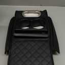 QQWD Car Armrest Cushion, 5 in 1 Center Console Cover with 2 Cup Holders, Phone Holder, Tissue Holder, Storage Bag, Multifunctional Leather Heightened Car Armrest Cushion for Most CarsBlack