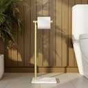 KES Natural Marble Gold Toilet Paper Holder Stand, Bathroom Free Standing Toilet Paper Holder SUS304 Stainless Steel, BPH285S1-BZ
