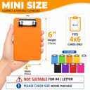 9 Colors Small Clipboards, 4 x 6 Inch Colored Plastic Clip Board with Pen Holder Retaining Clips, A6 Waterproof Mini Clipboard for Nurses Classroom Office Restaurant (9 Color)
