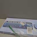 Wireless Keyboard and Mouse Combo, Retro Typewriter Keyboard with Round Keycaps, Full-Size Ergonomic, Blue, Ideal for Windows PC, Home, Office, and College, Wireless Keyboard Mouse Combo