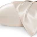 Bedsure King Size Satin Pillowcase Set of 2 - Beige Silky Pillow Cases for Hair and Skin with Envelope Closure, Similar to Silk Pillow Cases, Gifts for Women Men, 20x36 Inches (King (20" x 36"), 04 - Beige)