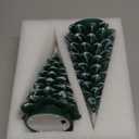 Homemory Christmas Tree Candles with 6 Hours Timer, 2 Pcs Waxy LED Flameless Candles Flickering, Green Electric Candles Battery Operated for New Year Celebration Holiday Decorations 8.5 Inches