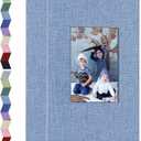 Popotop Photo Album 4x6-300 Photos Linen Cover Photo Books with 300 Horizontal Pockets,Slip-in Picture Albums for Family Wedding Anniversary Baby Vacation Pictures (Blue)