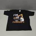 Kids Five 5yr 5th Birthday Digger Boy Construction 5 Years Old T-Shirt XS