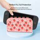 2 x Custom Faceplate Cover for NS 2 Charging Dock, Protective Hard PC Slim Shell with Anti-Scratch Surface, Replacement Housing for NS2 Docking Station, Strawberry Design (Pink)