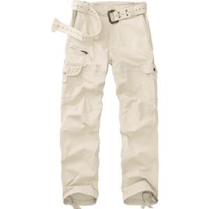 Women's Cargo Pants Casual Y2K Streetwear Cotton Summer Travel Work Hiking Pants with 7 Pockets Combat Tactical (12, Apricot)