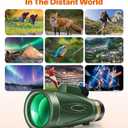Monocular Telescope 80x100 High Power with Smartphone Adapter Tripod, Wide Field Monoculars for Adults with BAK4 Prism & FMC Lens, for Bird Watching Hiking Camping Wildlife-Green