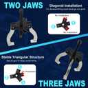 Gear Puller Set, 3" and 7" Puller Kit, 3 Jaw Gear Bearing Flywheel Pulley Removal Tool, 2 or 3 Reversible Jaws Wheel Puller