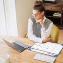 Ospelelf Desk Calendar 2026-2027 Wall Monthly Planner 12"x17" Leather Pad with Protective Cover 18 Months January 2026 - June 2027 Blue