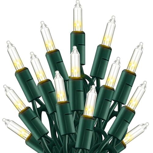 TW SHINE Warm White Christmas Lights Outdoor, 20FT 50 Count Incandescent Christmas Light Indoor, Waterproof Christmas Tree String Lights for Xmas Decorations