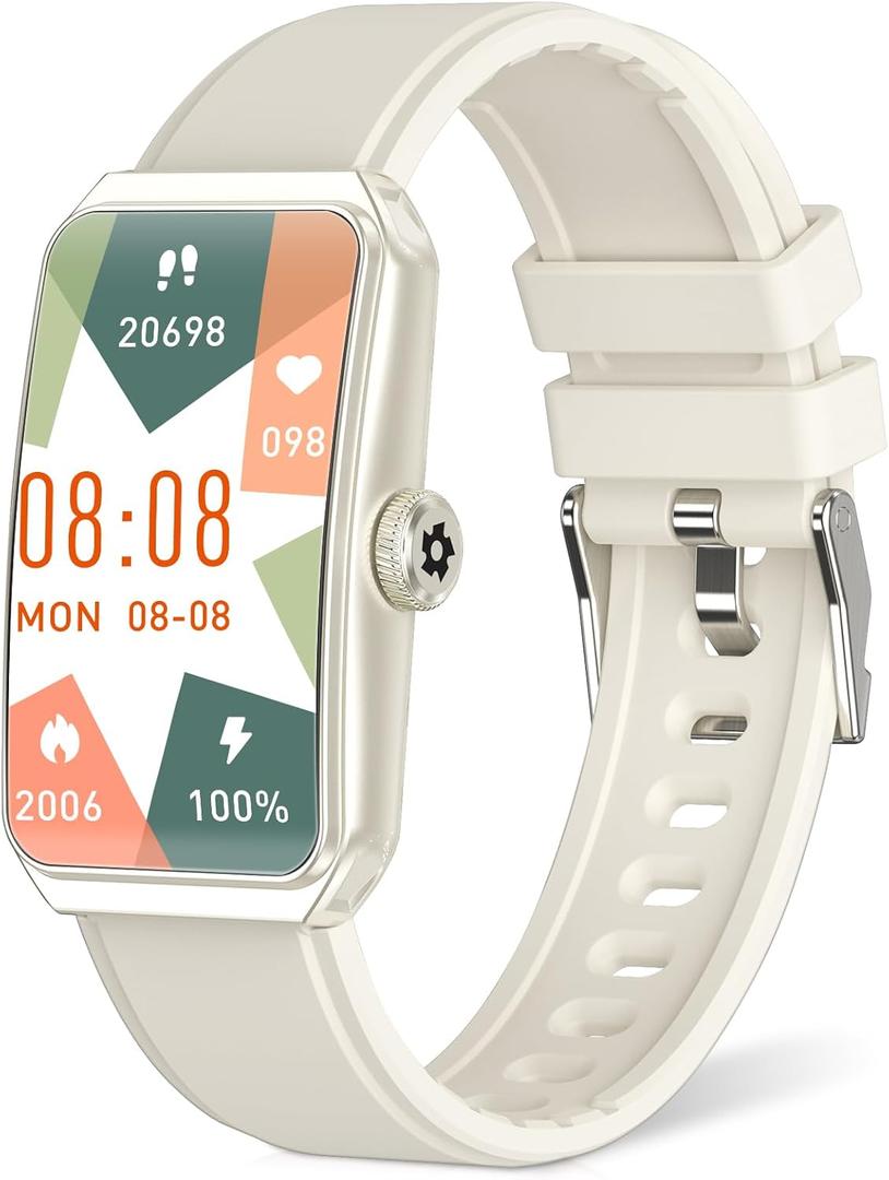 Fitness Tracker, Activity Tracker with Heart Rate, Sleep Tracking, Calorie Tracking, Step Tracker, Waterproof Fitness Watch for Android iPhones Women Men, White