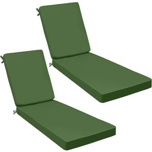 AAAAAcessories Outdoor Chaise Lounge Cushions, Waterproof Patio Furniture Replacement Cushions, Fade-Resistant, 80" x 26" x 3", Set of 2, Dark Moss Green