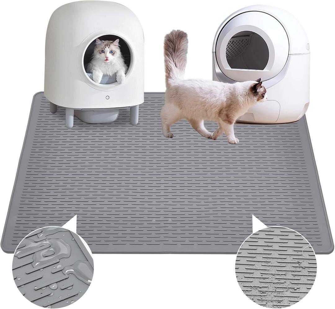 Colewin Cat Litter Mat, Waterproof Soft Litter Mat, 39x27in Large Rubber Litter Box Mat, Washable Cat Litter Mat Litter Trapping Mat Easy to Clean, Indoor Floor XL Kitty Litter Mat