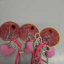 3 x Crocheted Heart Pearls Keychain 3PK