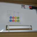 Double-Sided Magnetic Whiteboard, 24" x 18" Dry Erase Board Aluminum Frame for Wall, White Board Marker Board for Kitchen, Memo, School, Home, Office