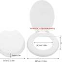 Soft Foam Elongated Toilet Seat Cushion, Universal Slow Closing Toilet Bowl Seat Replacement for Bathroom, White Compatible Mount, Padded Comfortable Fit for Seniors and Home Use