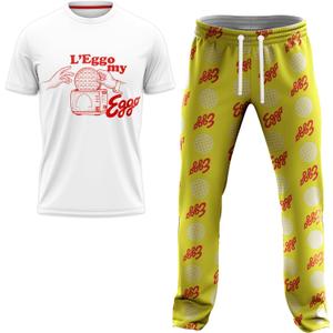 Kellogg's Men's Cheez-it, Eggo & Frosted Flakes 2-pc Lounge Set With Tee & Lounge Pant in Gift Box, (Medium)