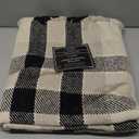 Americanflat 50x60 Throw Blanket - Soft and Breathable Cotton Throw Blanket for Couch, Bed, Chair - Decorative Blankets Perfect for Home, Office, or Outdoor Use - Black, Cream and Beige Plaid Design