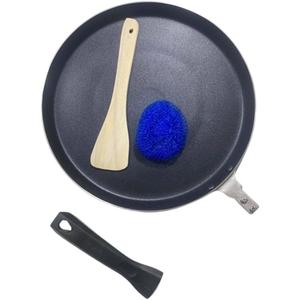 Satre Online and Marketing Aluminium Dosa Pan with Detachable Handel,Induction Base,Non Stick Pan,Fry Pan,Omlet Pan,Color-Black