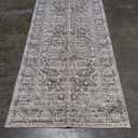 KUTA Vintage Washable Runner Rug, 2x8 Brown Runners for Hallways Non-Slip Kitchen Rugs Ultra Soft Printed Distressed Floral Medallion Carpet for Bedroom Living Room Nursery Playroom Brown Floral