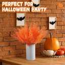 100 Pcs Fall Orange Pine Picks for Wreath Making Supplies Artificial Halloween Picks Vases Centerpieces Fall Candle Rings Craft DIY Garland Autumn Thanksgiving Harvest Festival Decoration